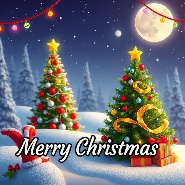 Colorful animated Christmas greetings for sharing