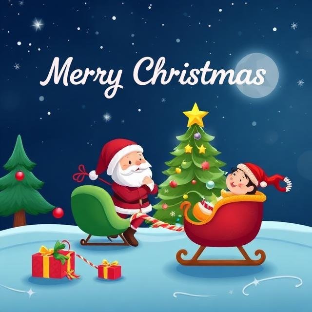 Free festive cartoon designs for Christmas greetings