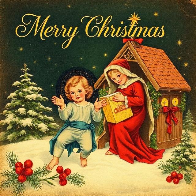 Classic holy night Christmas religious visuals