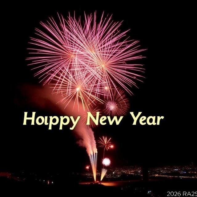 2026 New Year fireworks celebration HD photo