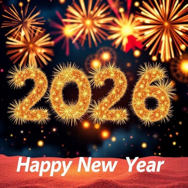 Happy New Year 2026 minimal clean design image