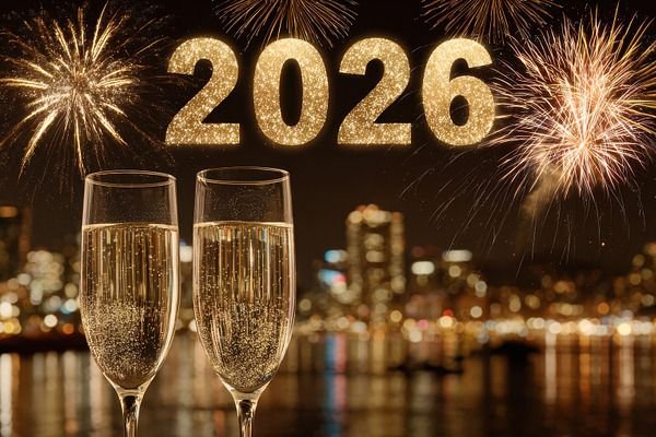 2026 New Year dazzling sky burst fireworks photo