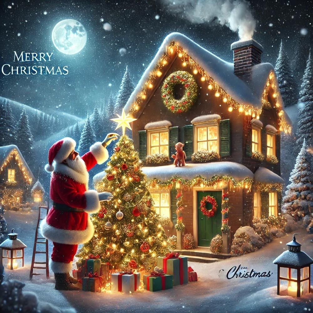 Magical animated Merry Christmas snow images