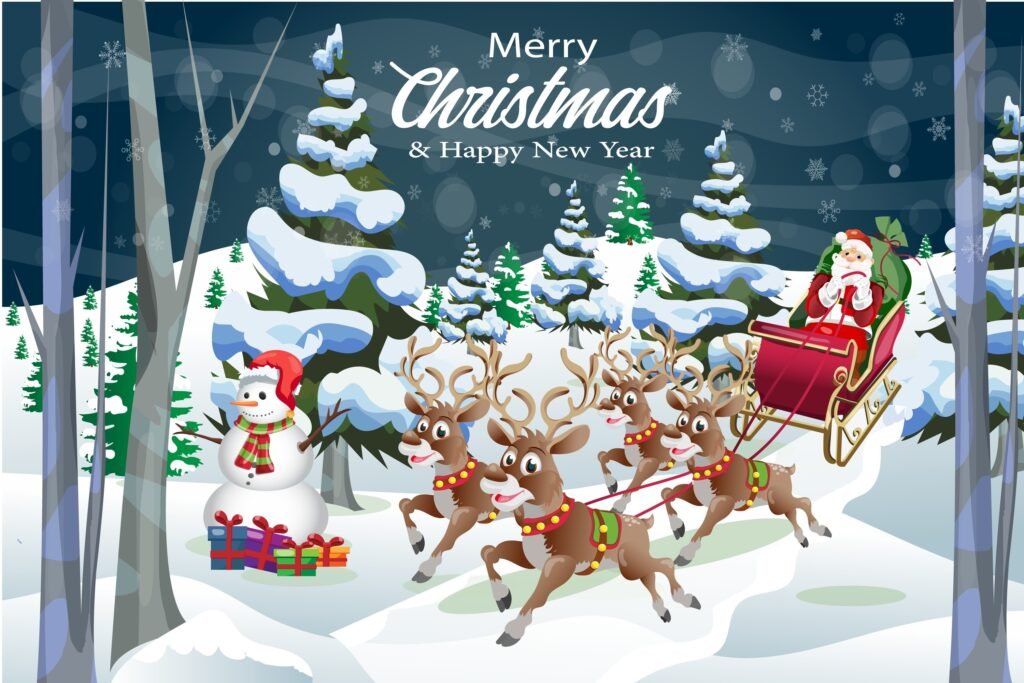 Snowfall animated Merry Christmas background images