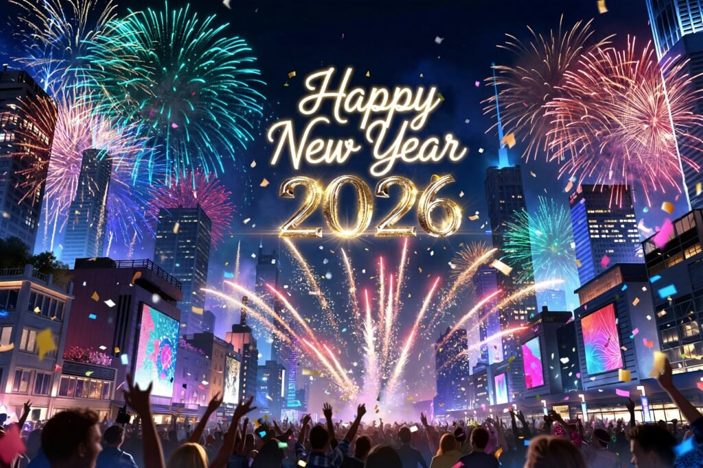 2026 New Year animated greeting card design