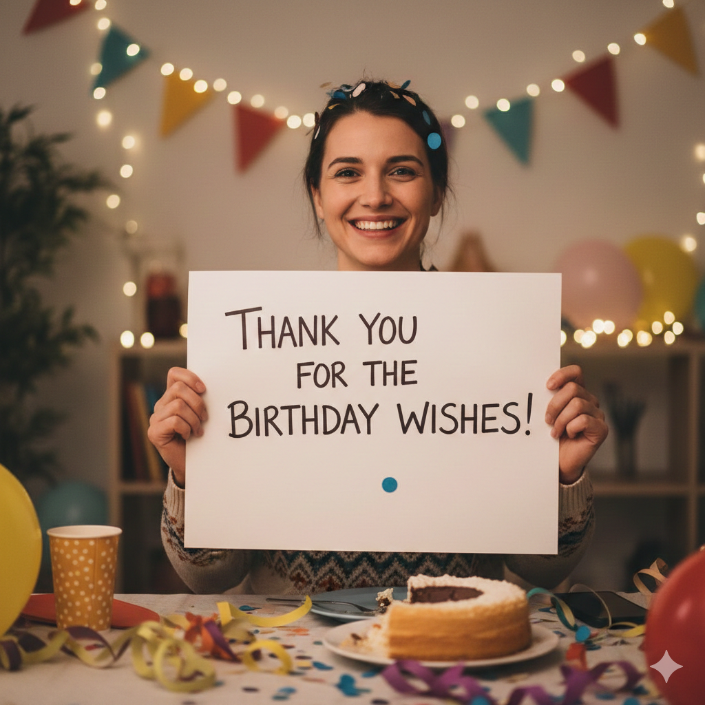 Thank you for all birthday wishes image design