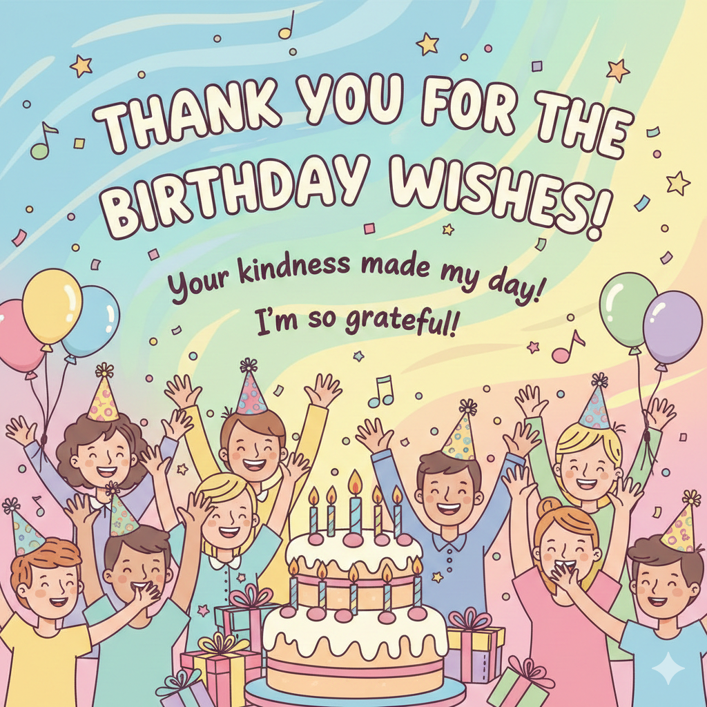 Thank you for the birthday wishes celebration image