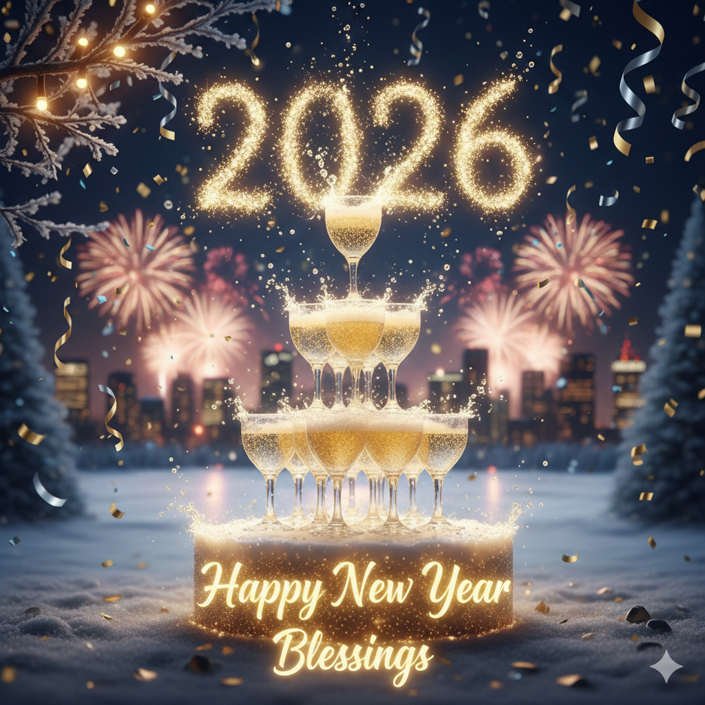Happy New Year Blessings 2026 spiritual wishes image