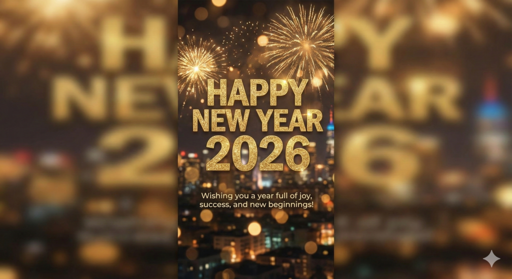 Happy New Year 2026 minimal wishes status photo