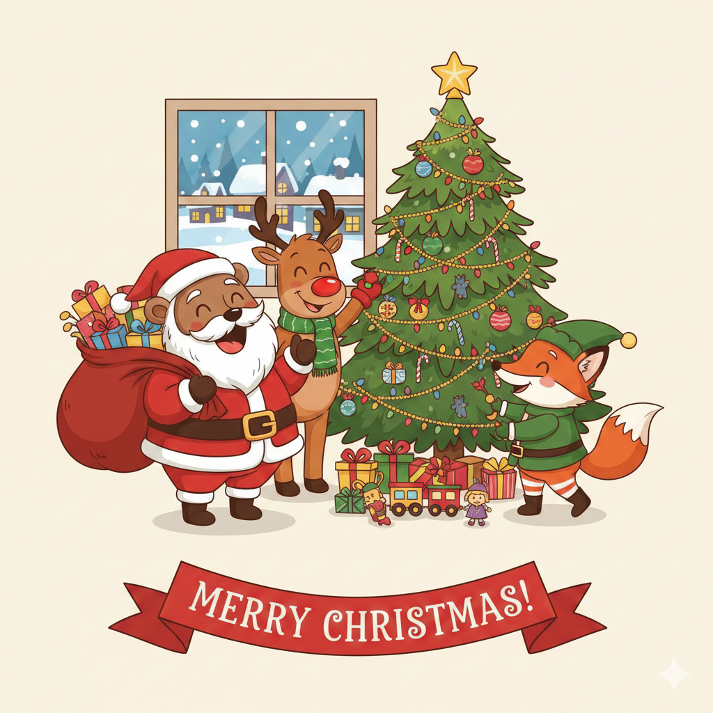 Free Merry Christmas cartoon art collection