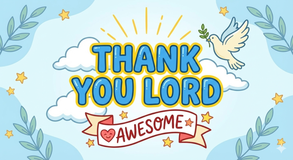Thank you Lord inspirational clipart illustration