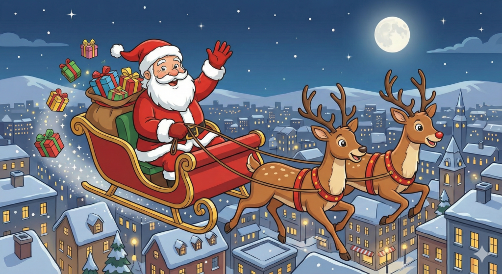 Download fun and colorful Christmas cartoon images