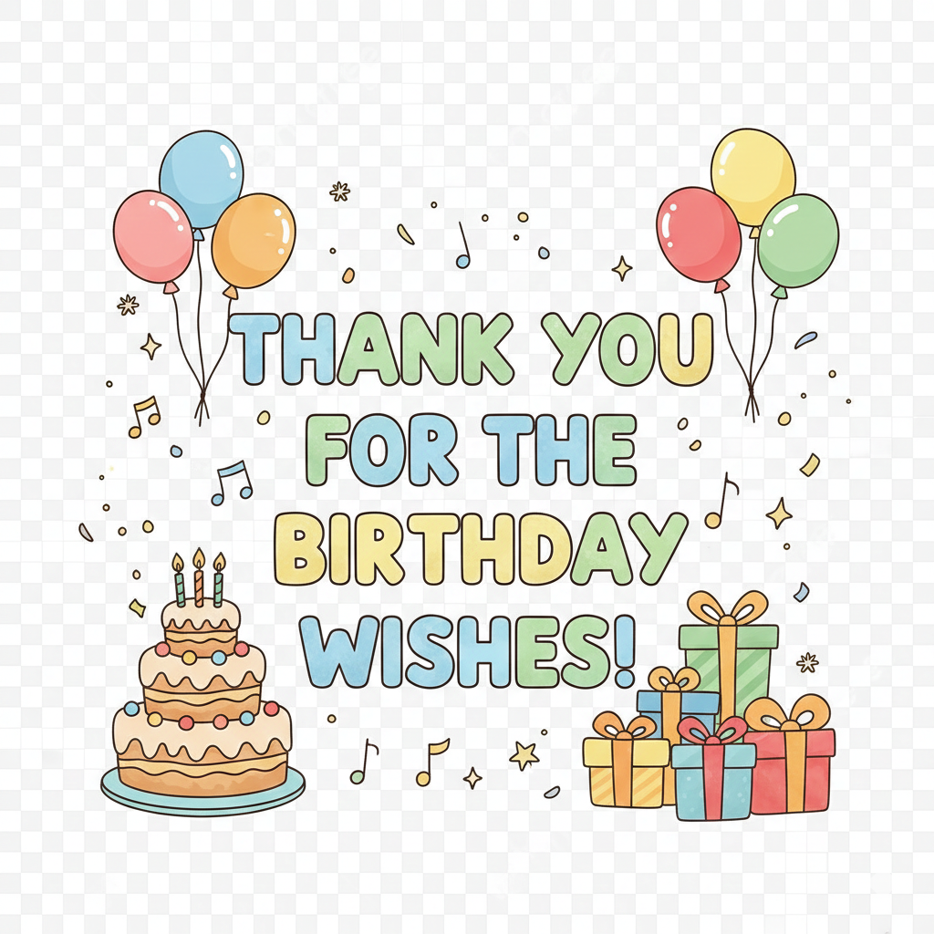 Beautiful thank you for birthday wishes image design