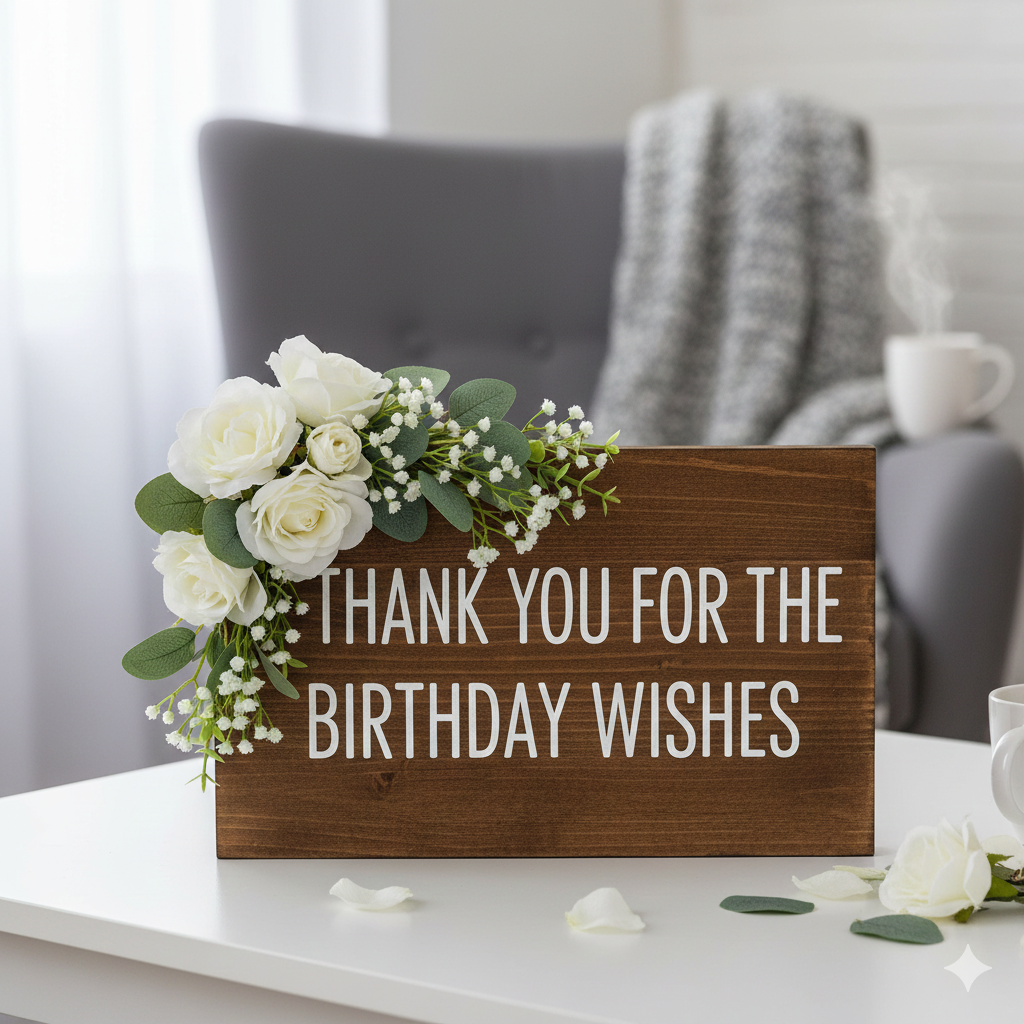 Thank you for birthday wishes image with colorful design