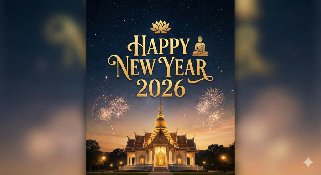 Happy New Year 2026 religious blessings card design