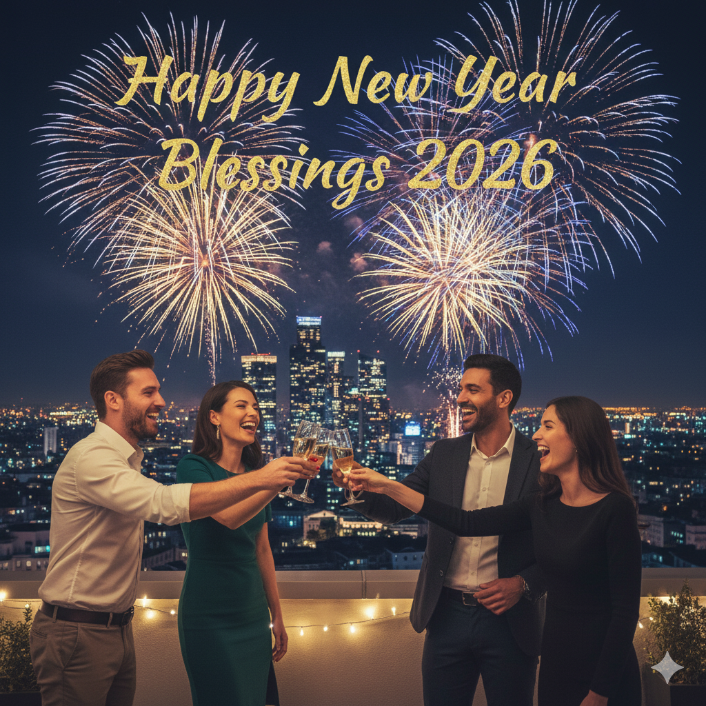 New Year Blessings 2026 positive vibes wallpaper