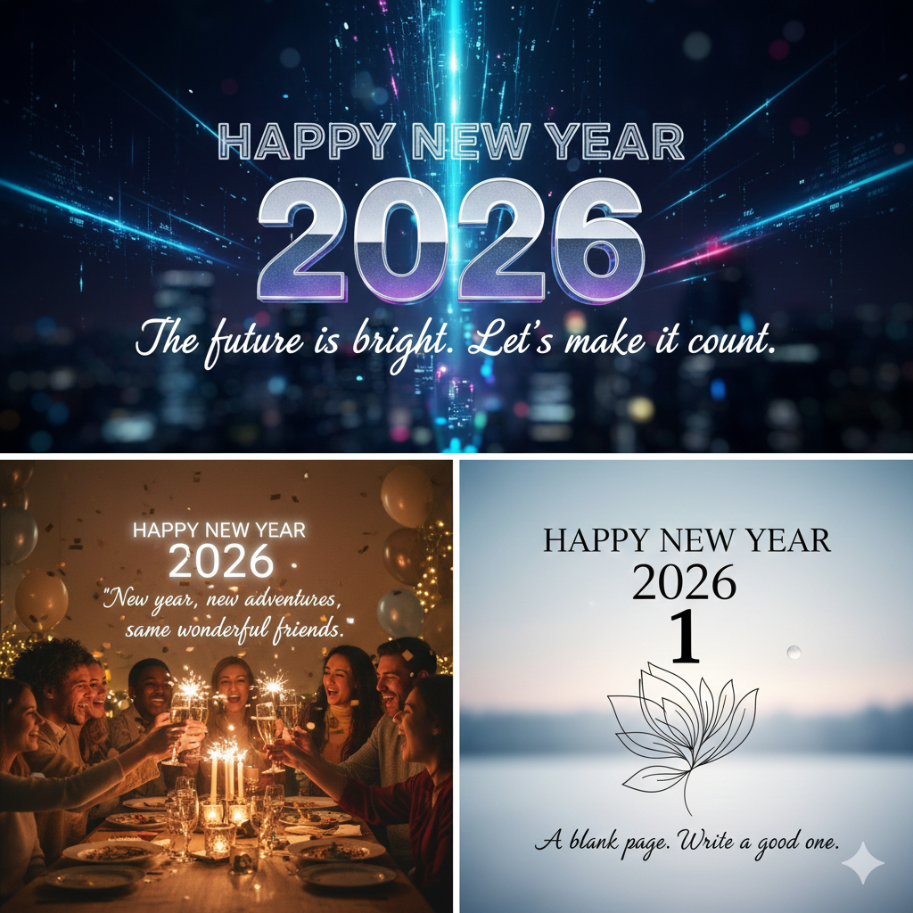 Motivational New Year 2026 images with text quotes