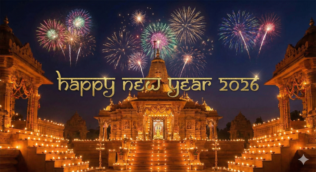 2026 New Year status photo with greeting message