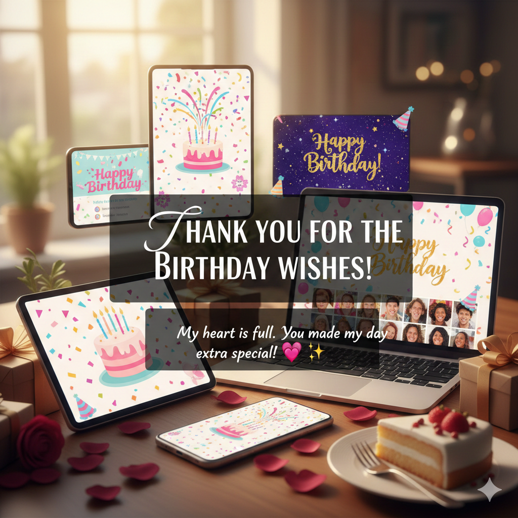 Lovely thank you for the birthday wishes image