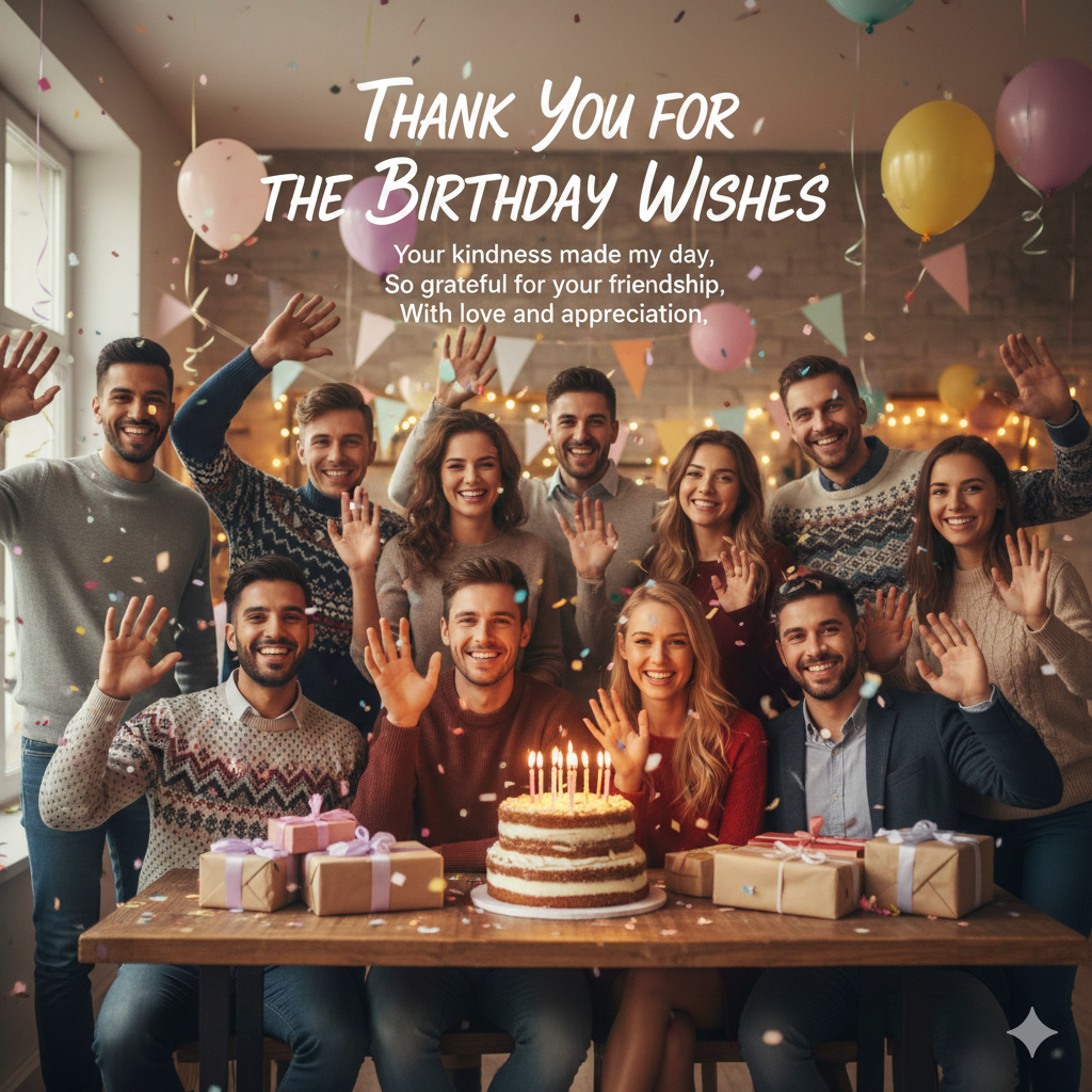 Stylish thank you for the birthday wishes image