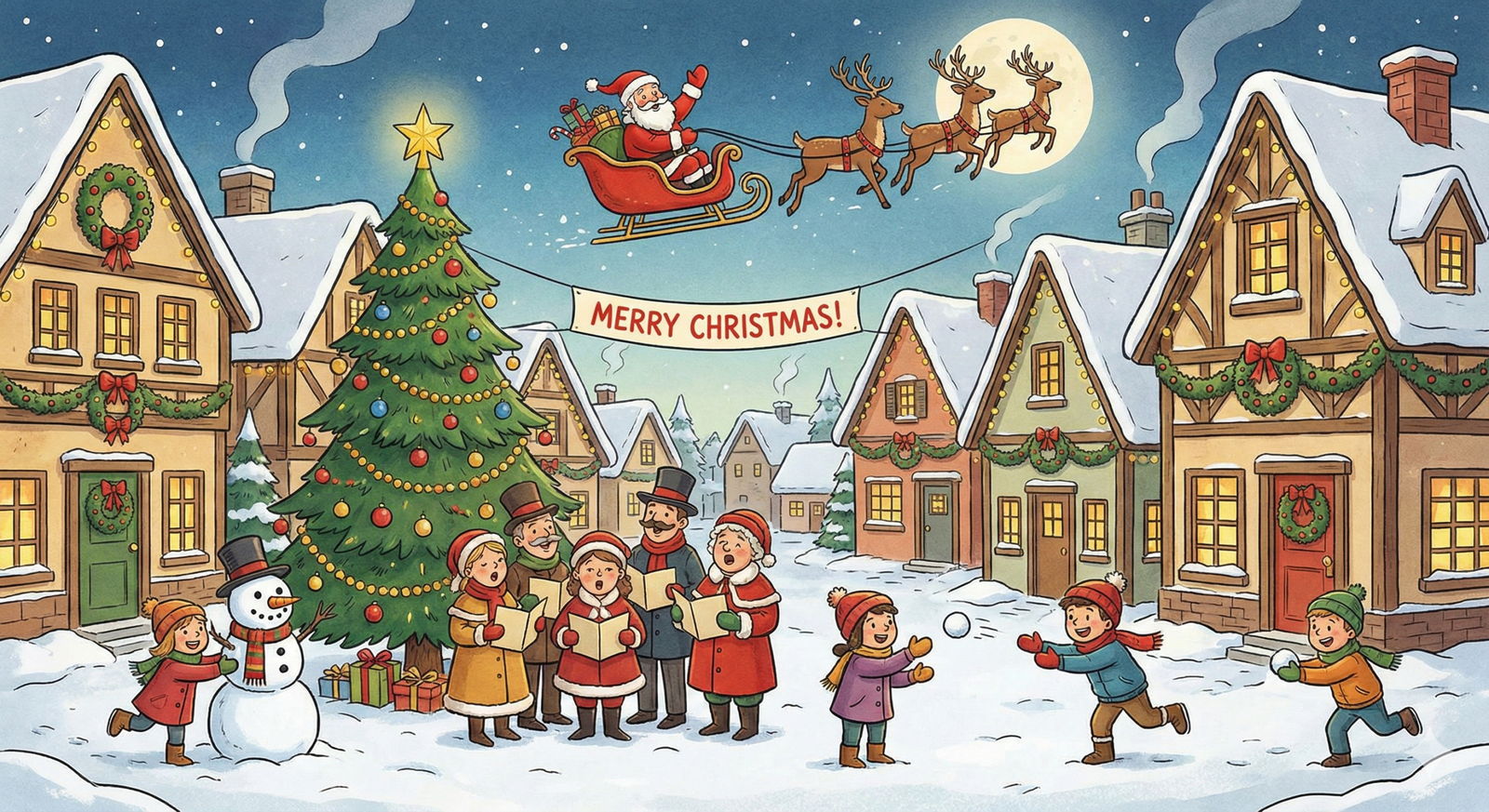 Download cute Santa and Christmas cartoon images