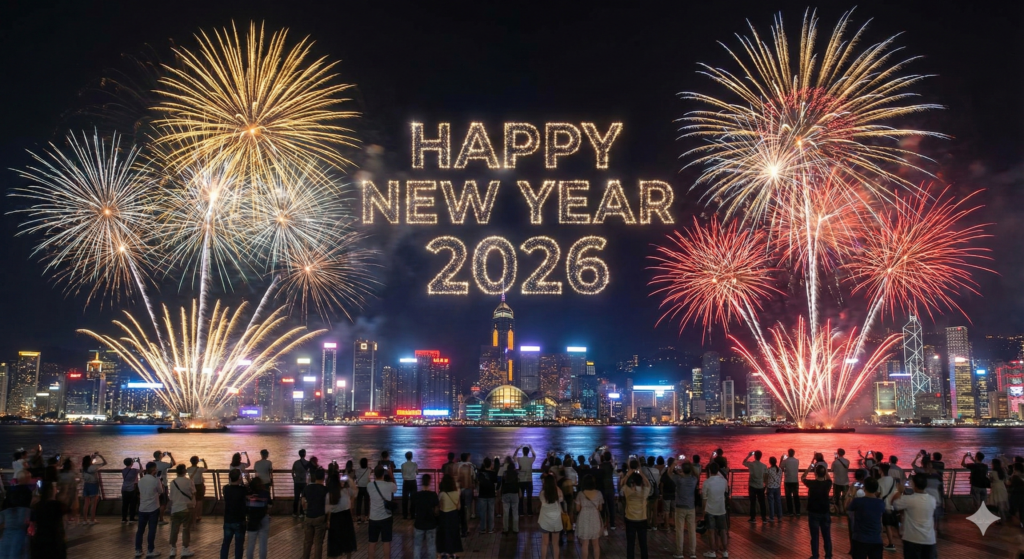2026 New Year fireworks show bright night image