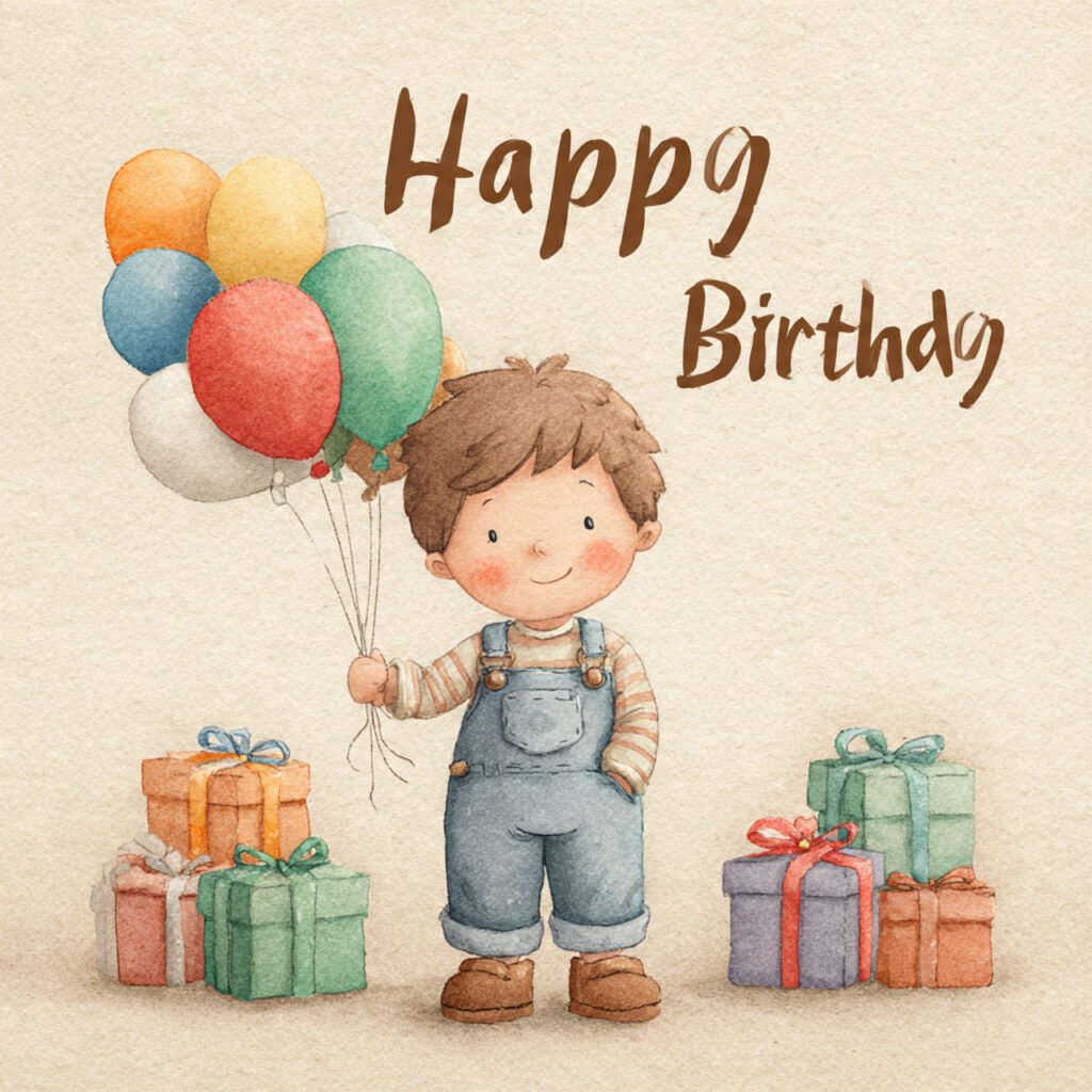 Playful birthday wishes images for kids