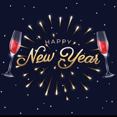 Happy New Year 2026 glowing wishes animated image