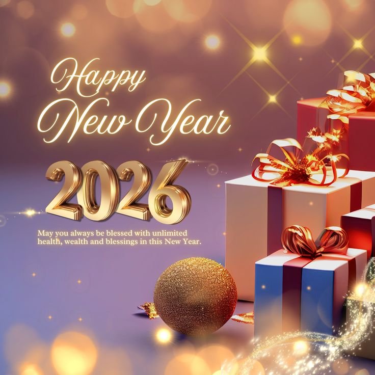 New Year 2026 greeting images paired with quotes