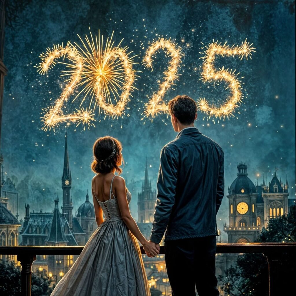 Modern Happy New Year 2026 digital artwork free