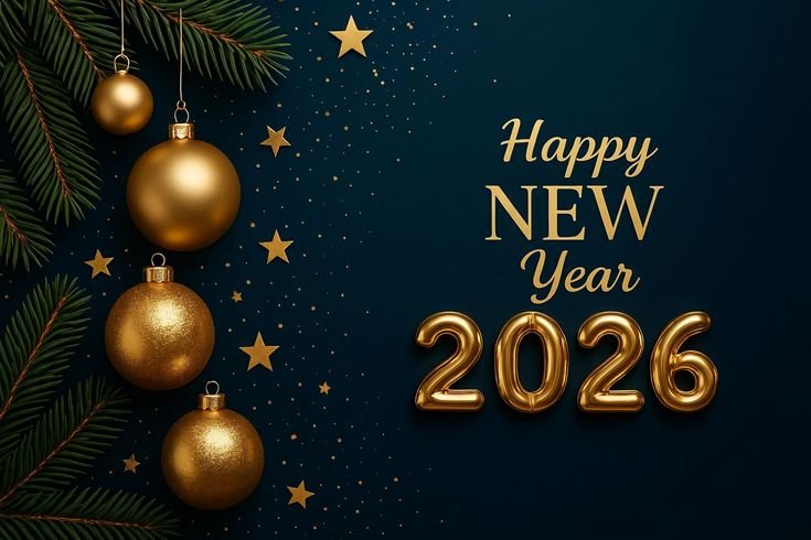 Happy New Year Eve 2026 sparkling night wallpaper