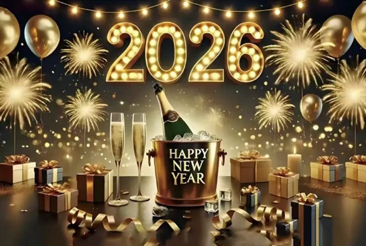 Happy New Year 2026 graphic designs in HD