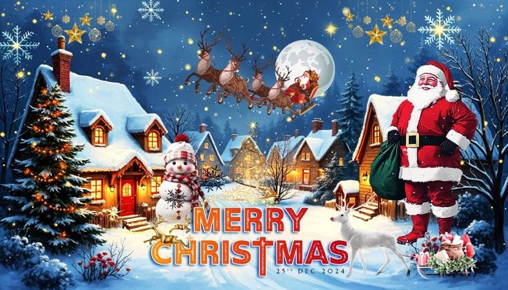 Free Merry Christmas cartoon wallpapers in HD
