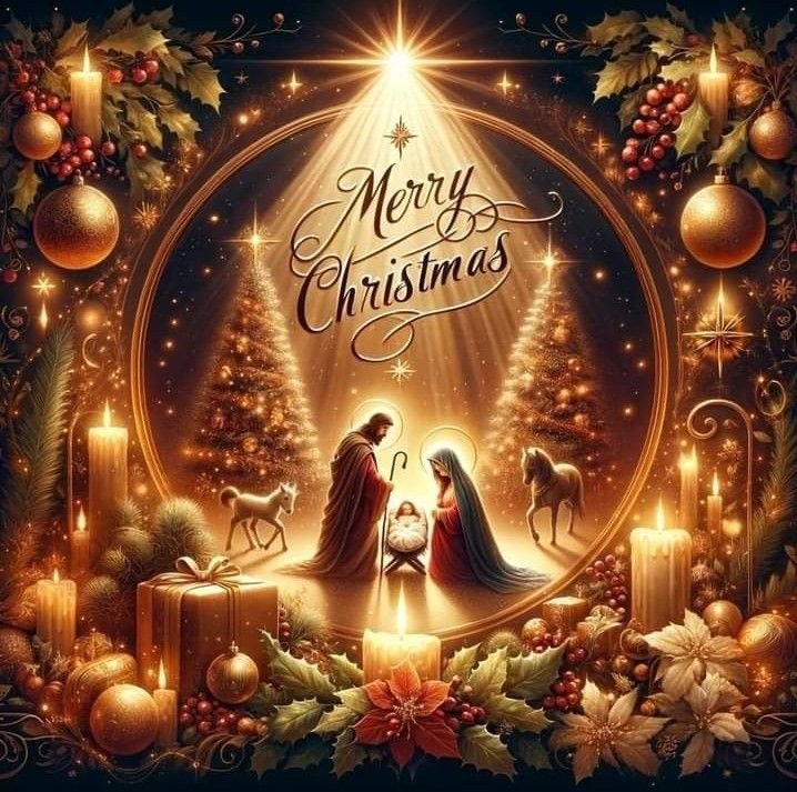 Vintage-inspired holy Christmas scene pictures