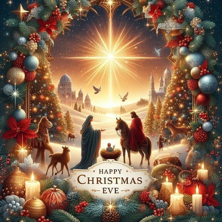 Retro Merry Christmas religious cards in HD