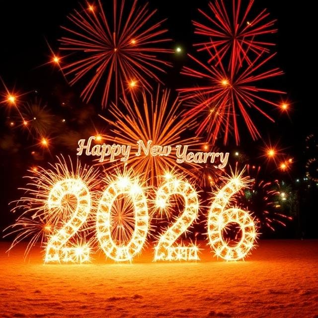 Beautiful Happy New Year 2026 greeting photos