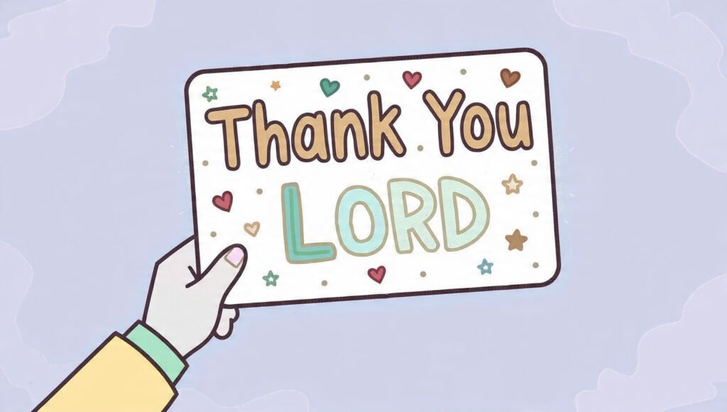 Inspirational religious thank you Lord clipart art