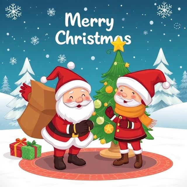 Free Merry Christmas cartoon clipart in HD