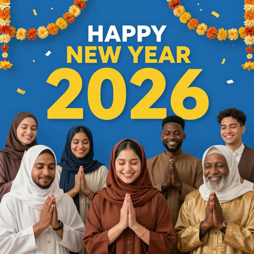 Happy New Year 2026 spiritual light divine image