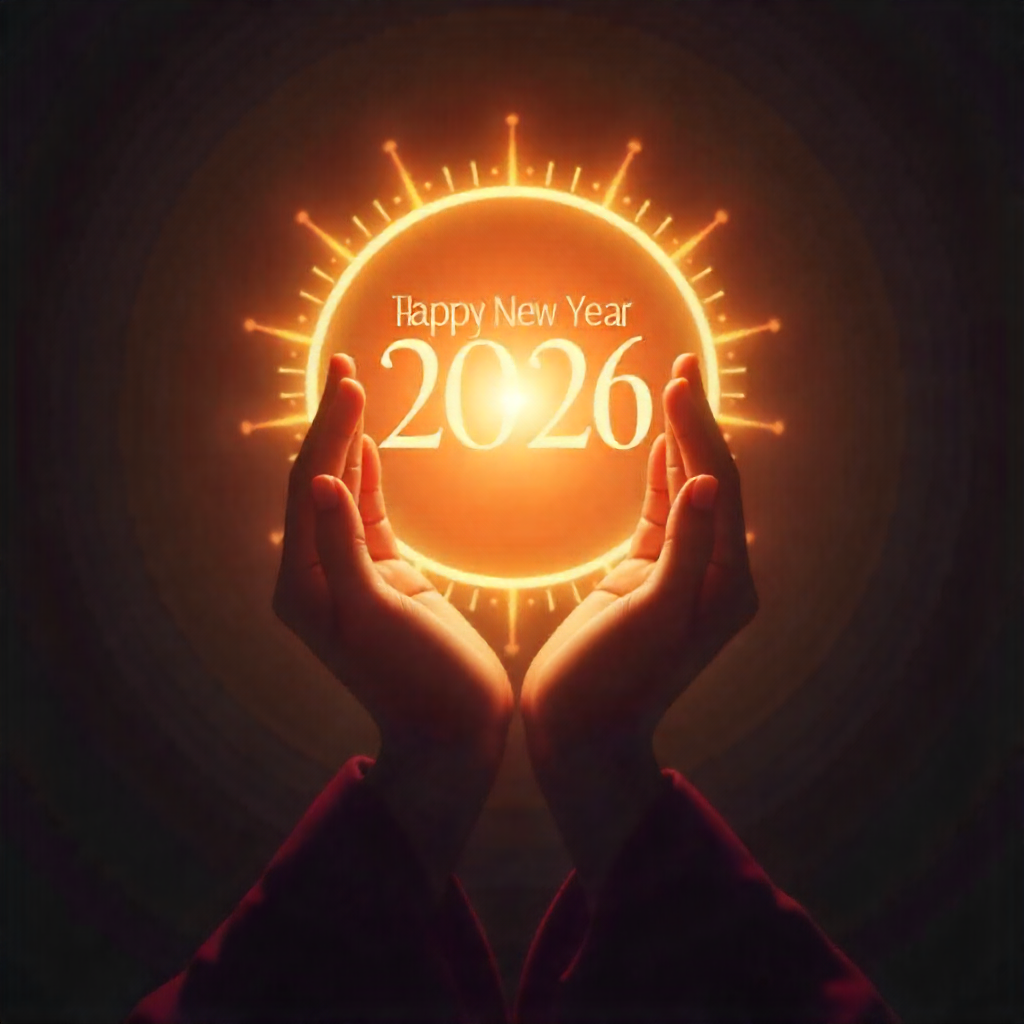 Happy New Year 2026 spiritual symbols greeting