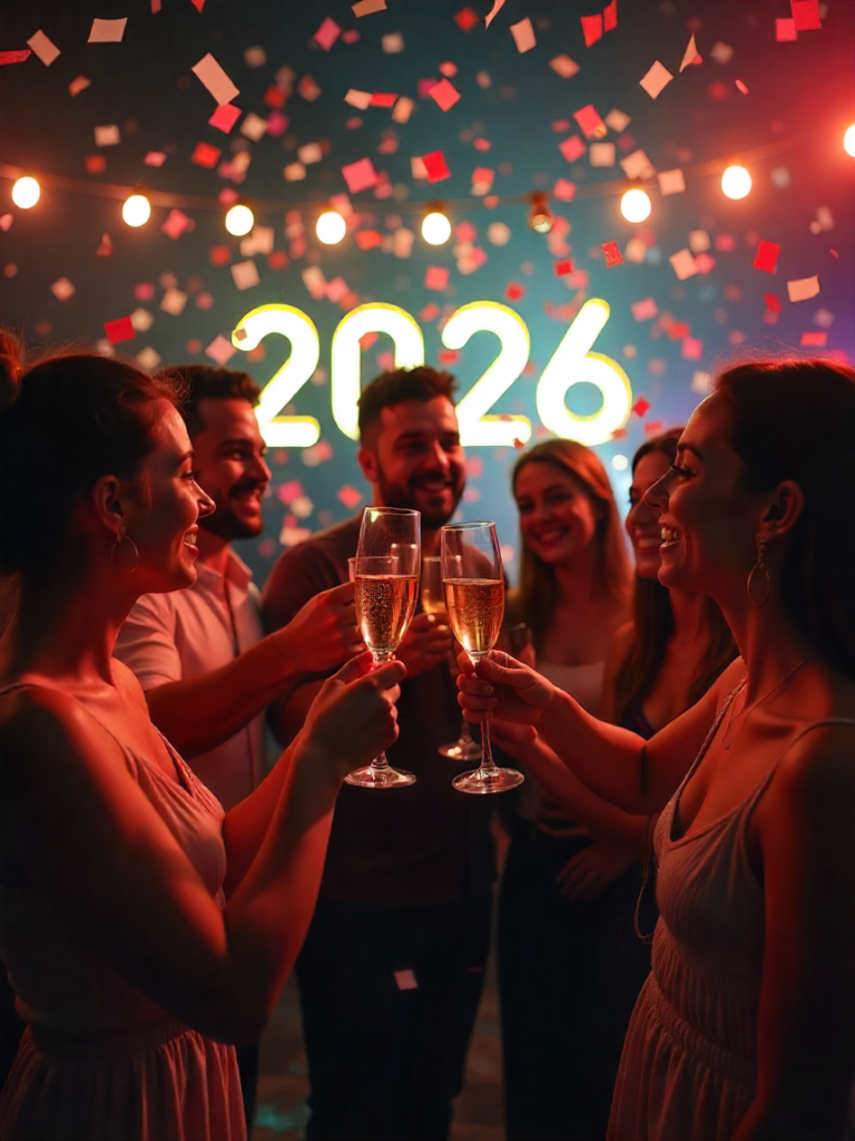 Happy New Year 2026 artistic wishes wallpaper free