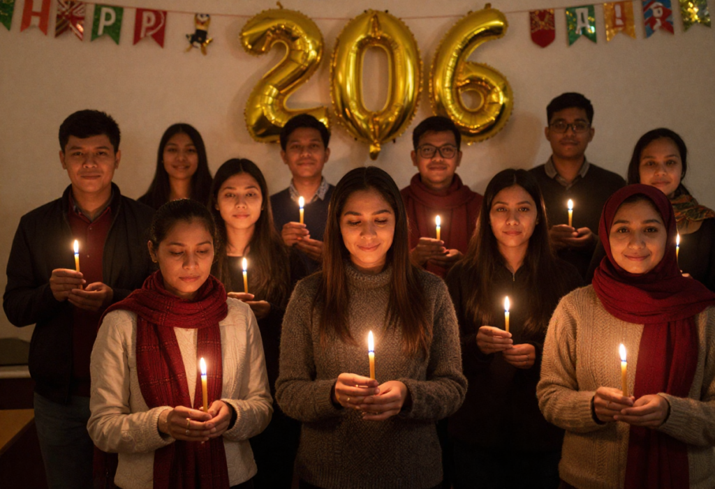 2026 New Year holy light devotional greeting image