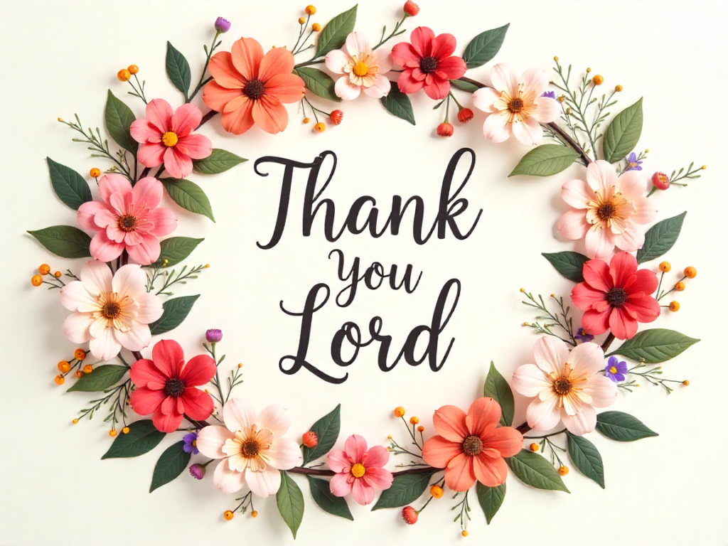 Thank you Lord clipart with blessing and faith theme