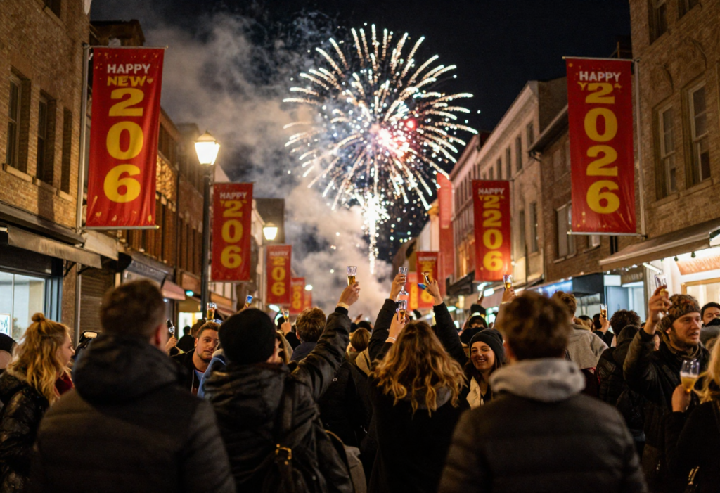 Free colorful New Year 2026 greeting wallpapers