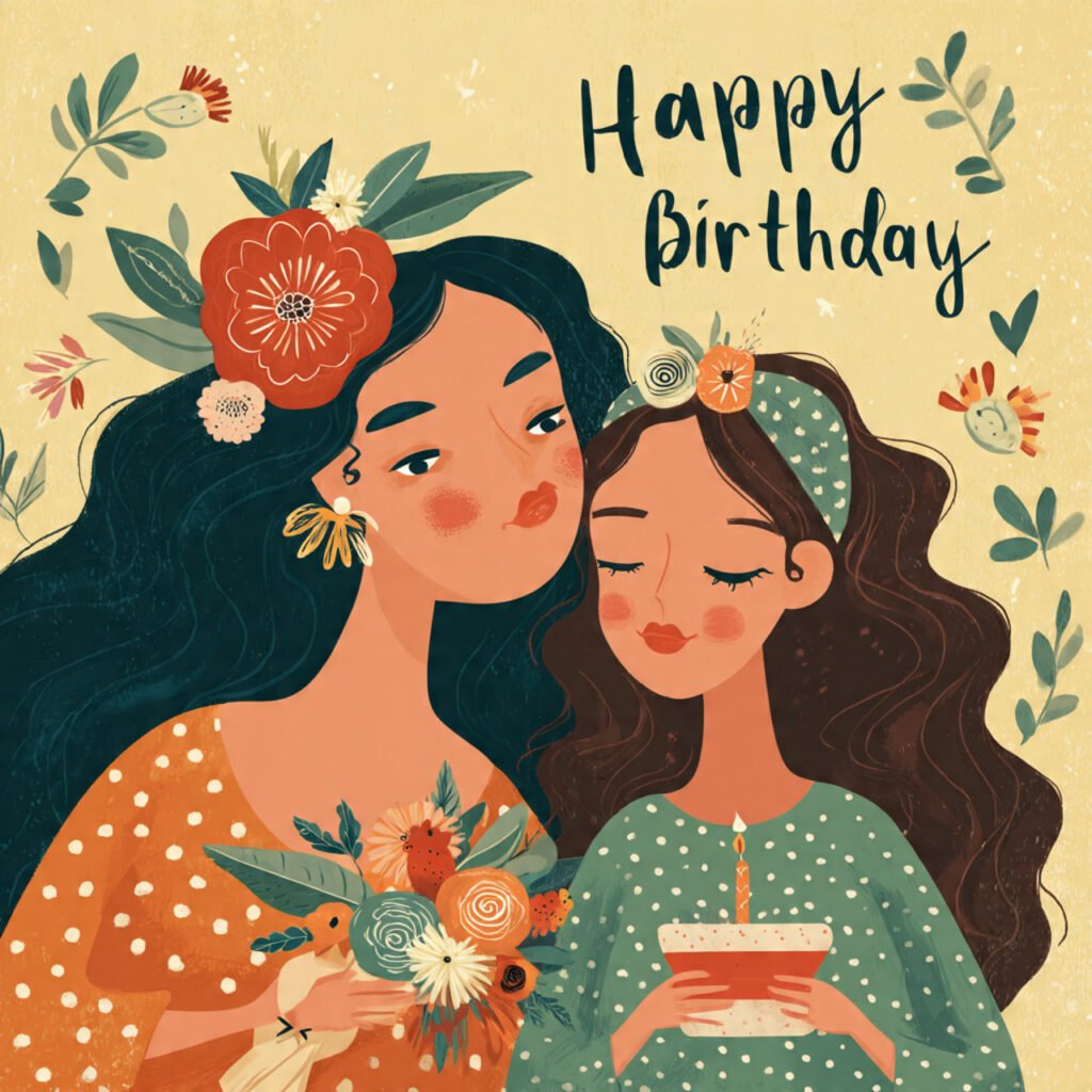 Warm birthday greeting images for sister and daughter