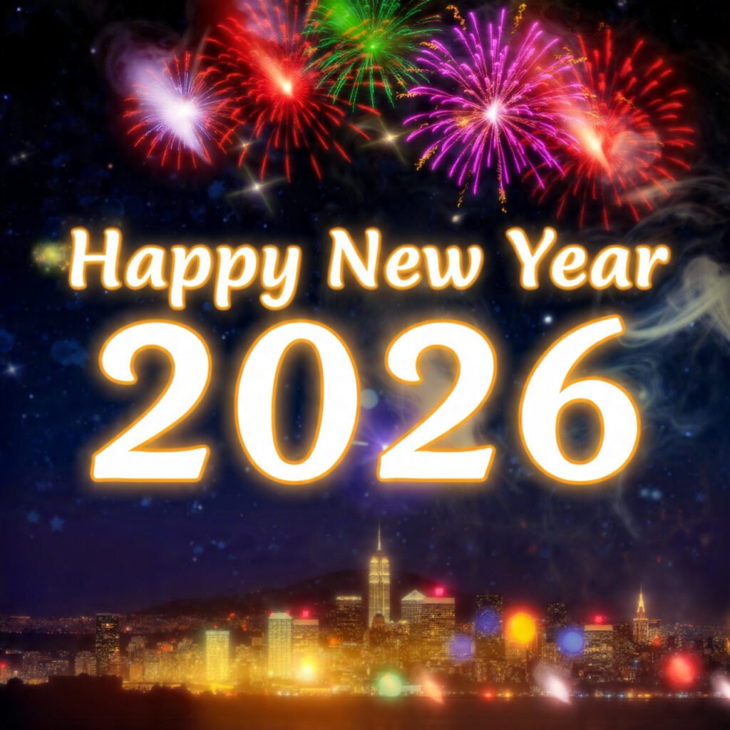 Happy New Year 2026 elegant wishes text image