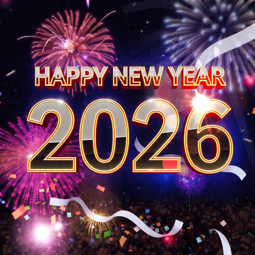 2026 New Year wishes status photo for social media