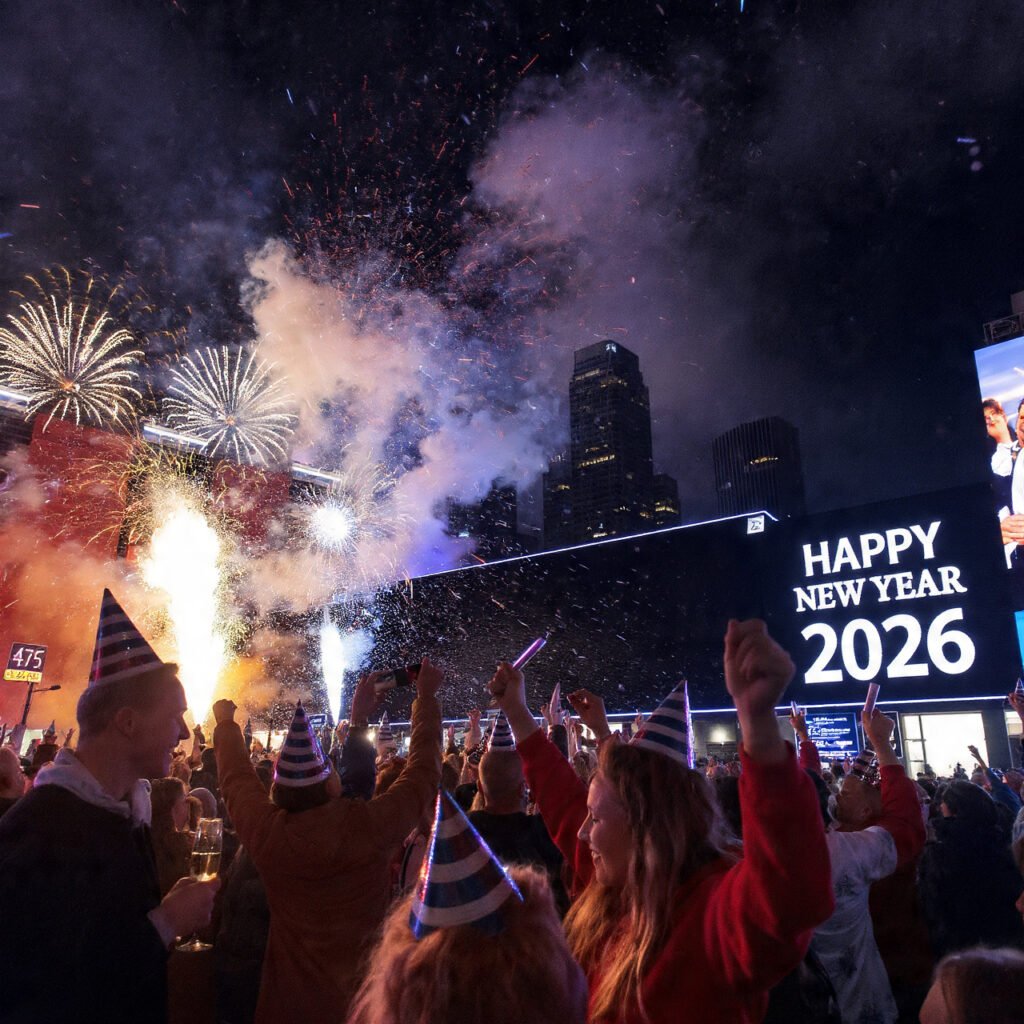 Happy New Year Eve 2026 elegant night background
