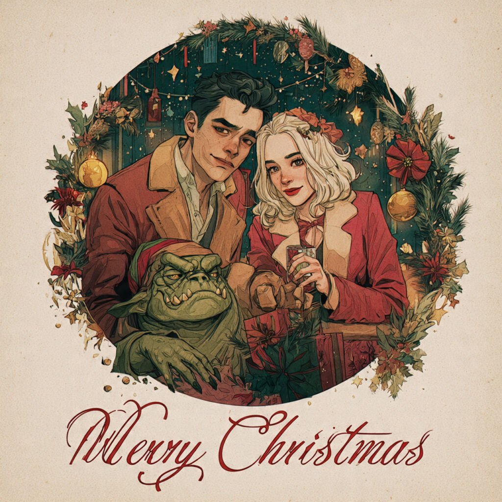 Beautiful vibrant Christmas Eve tree images