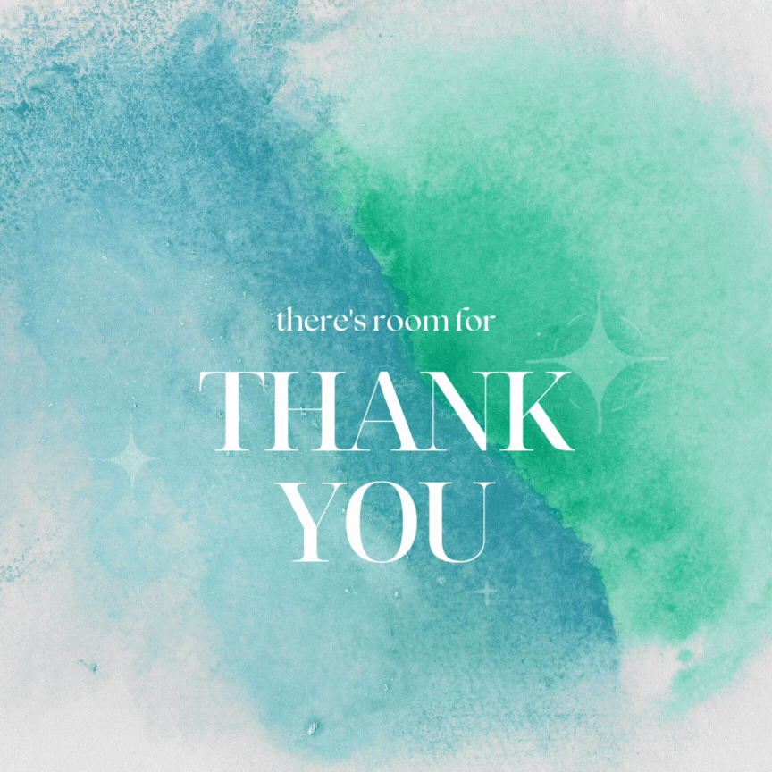 Elegant thank you animated image with sparkles